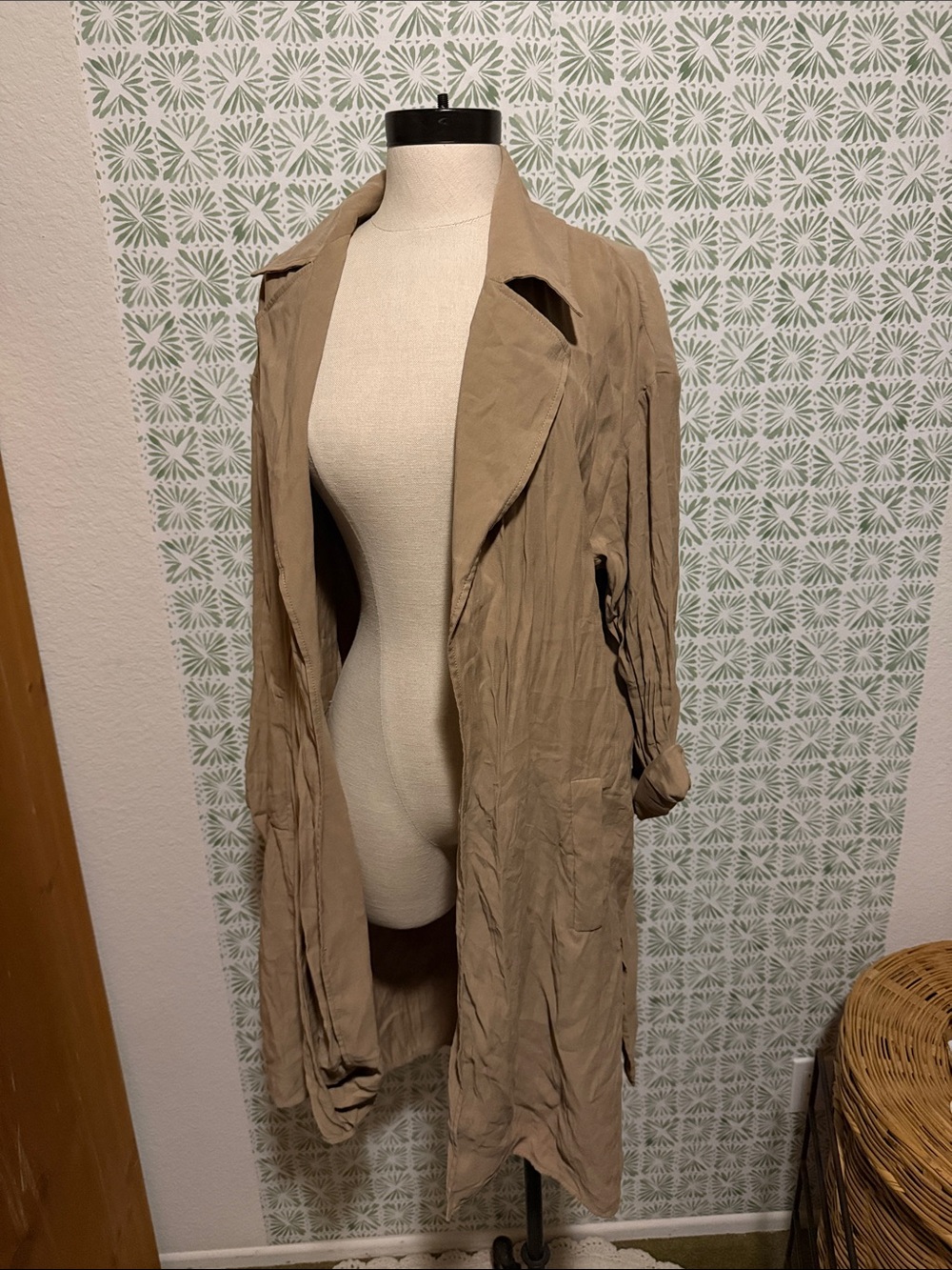 Zara Taupe Long Trench Coat